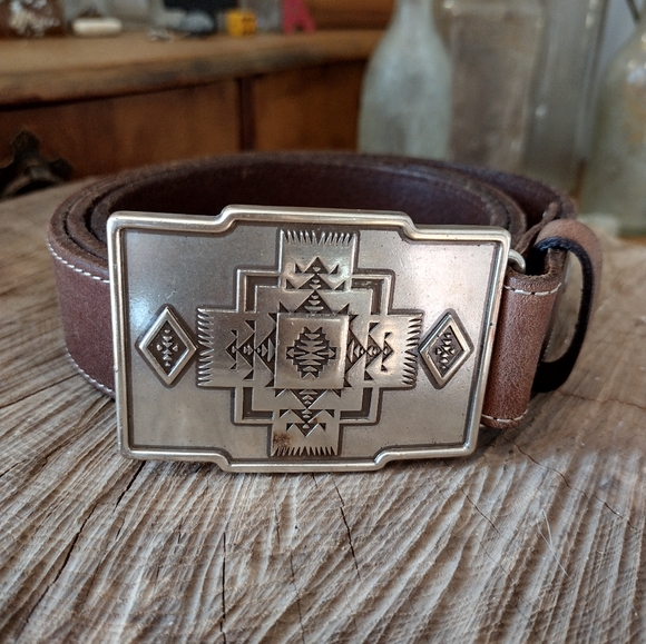 PENDLETON Chief Joseph Limited Edition Buckle and PEYOTE BIRD Western Belt 42 - Picture 9 of 10